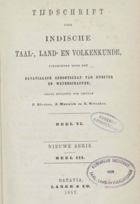 Image of Tijdschrift: Indische Taal-, Land- En Volkenkunde D.VI 1857