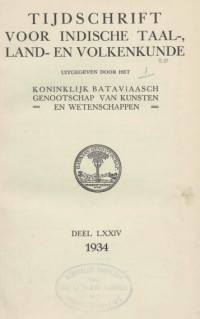 Image of Tijdschrift: Indische Taal-, Land- En Volkenkunde D.LXXIV 1934