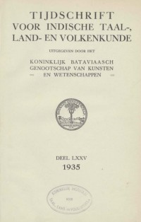 Image of Tijdschrift: Indische Taal-, Land- En Volkenkunde D.LXXV 1935