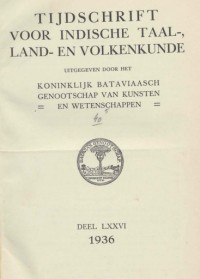 Image of Tijdschrift: Indische Taal-, Land- En Volkenkunde D.LXXVI 1936