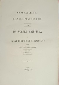Image of De vogels van Java en hunne oeconomische beteekenis 1901